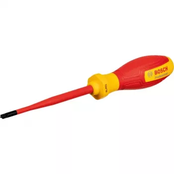 Bosch 1600A02ND6 VDE Schraubendreher SL/PZ1 x 100 Professional, Rot/Gelb