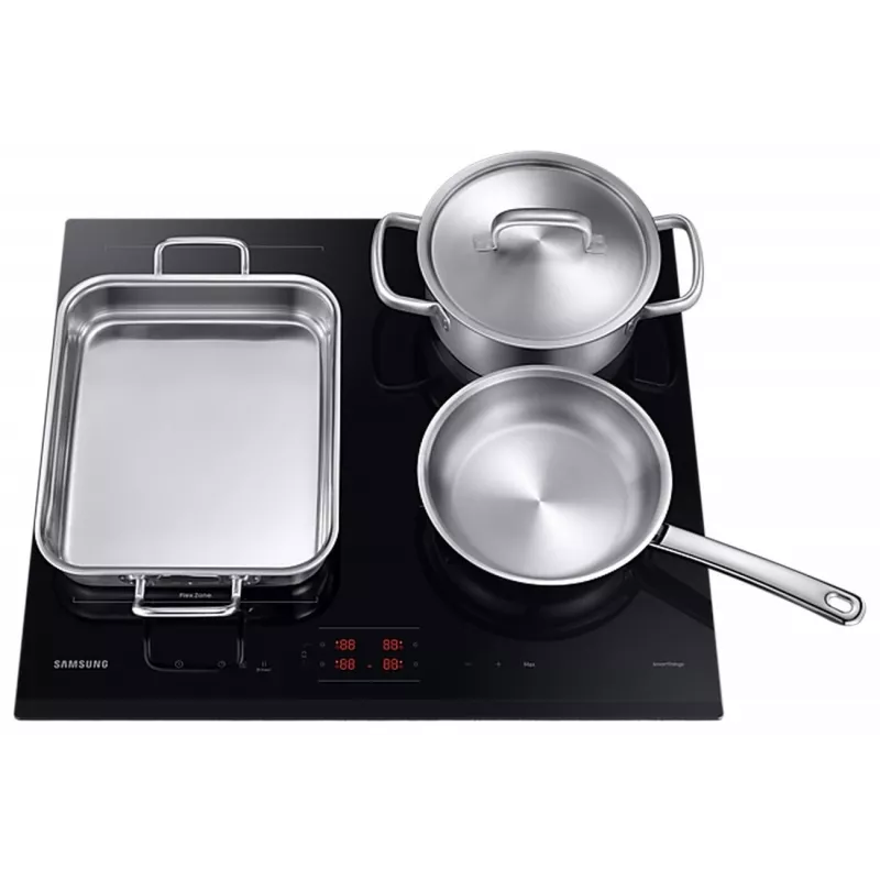 Einbau-Kochfeld Samsung NZ64B5045GK/U2, Induktion, 4 Kochzonen, Flex Zone, SmartThings Cooking, Auto Connectivity, 60 cm, Schwarz