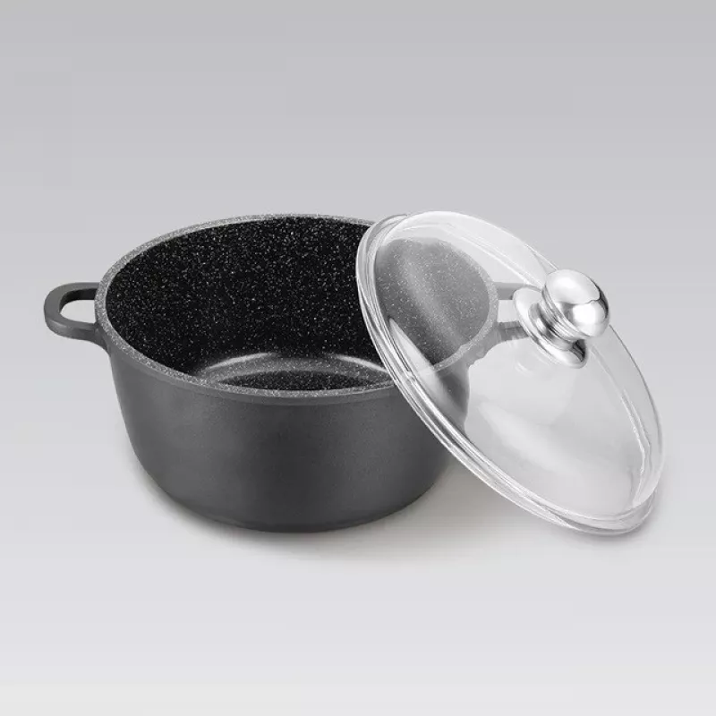 Maestro MR-4624C Topf mit Deckel 24 cm 4 l Schwarz