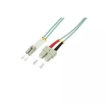 Logilink - Patchkabel - LC Multimode (M) - SC Multimode (M) - 50 cm - Lichtwellenleiter - 50/125 Mikrometer - OM3 - halogenfrei - Aquamarin (FP3LS00)