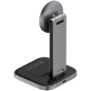 SATECHI 3-in-1 faltbare Qi2 kabellose Ladestation (Space Gray) mit Typ A-, C-, G-Steckern