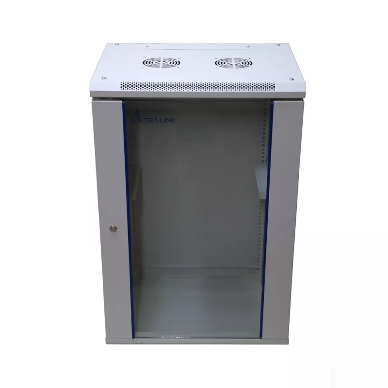 Wandmontierter Schrank Extralink Rackmount-Gehäuse 18U 600x600 Grau Schlüsselschloss