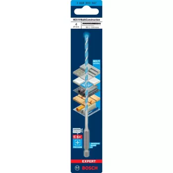 Bohrer Bosch Expert HEX-9 Multi Construction 4 mm — SDS-artiger Sechskantschaft für Mauerwerk und Mehrstoffbohren
