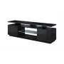 TV-Schrank cama meble EVA 180x40x56 cm, schwarz glänzend, MDF-Deckplatte, schwarzes Gestell