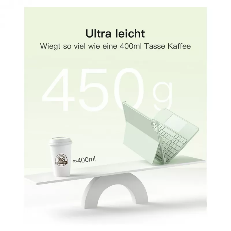 Inateck KB04122 Keyboard Folio für iPad 11, QWERTZ, Grün