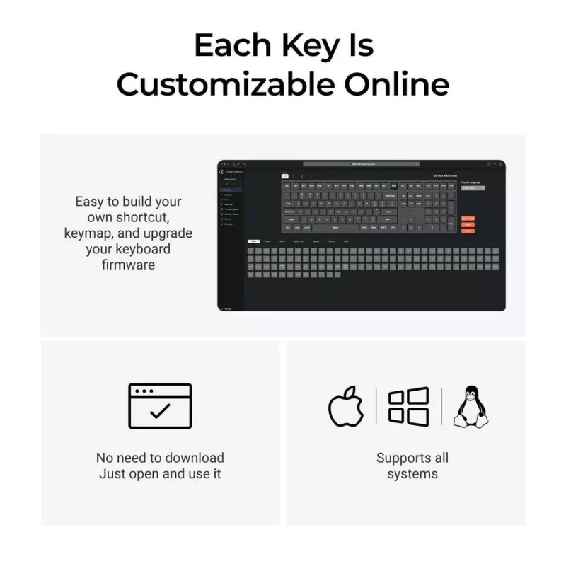 Mechanische Full-Size-Tastatur Keychron Q6 Max – Rote Schalter, weißes Gehäuse