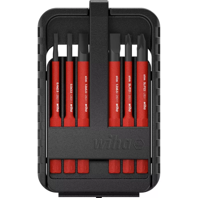 Wiha 43153 slimBit electric Bit-Satz, TORX, 6-teilig, rot