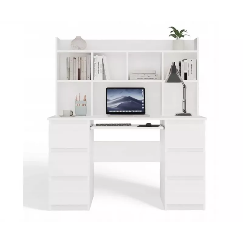 KUBA Schreibtisch Set + Extension Piece, weiß