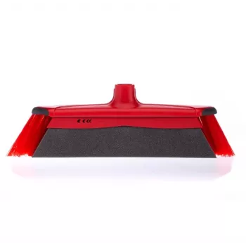 Bodenbesen VILEDA 143703 mit Stiel, Technopolymer, weiche/harte Borsten, Innenbereich, 130 cm, rot