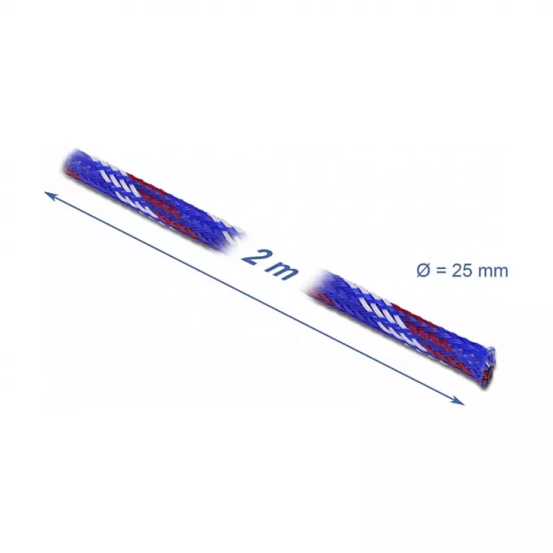 Kabelschutzschlauch DeLOCK 20751 Blau Rot Weiß