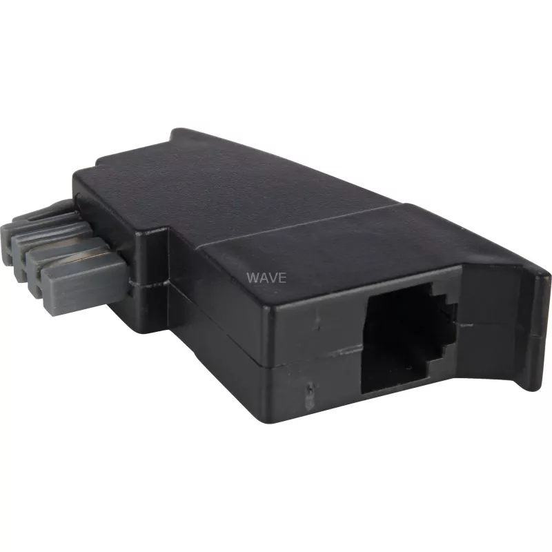Goobay 50308 TAE-Telefonadapter, TAE-N-Stecker auf RJ11-Buchse, Schwarz