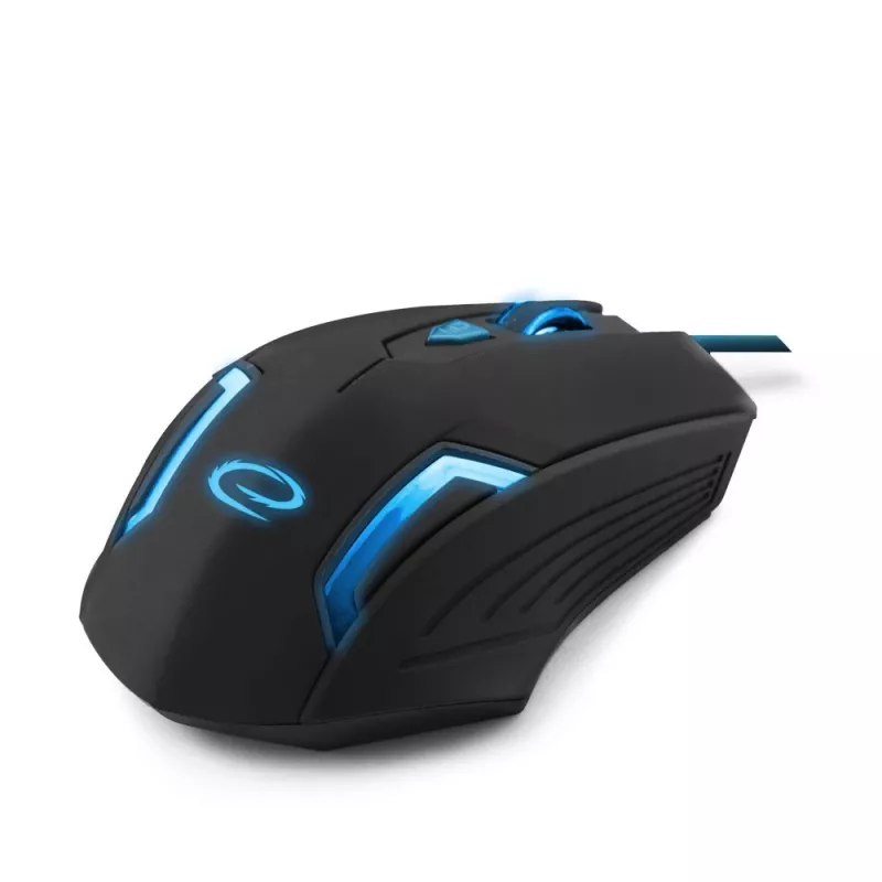Esperanza MX205 FIGHTER - Maus - USB - Blau - Hiiri - Optinen - 6 Tasten - Schwarz