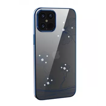 Schutzhülle Devia Crystal Flora für iPhone 12 Pro Max — transparent blau, schlanke Passform