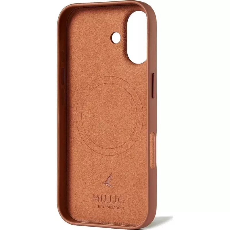 Mujjo Full Leather Case MagSafe Case für iPhone 17 Braun