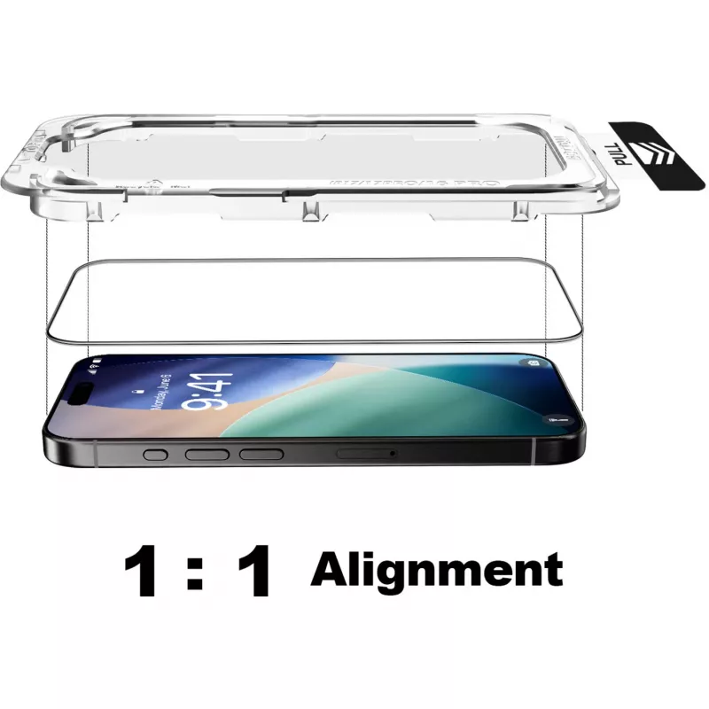 Nevox NEVOGLASS 3D 2550 Schutzglas für iPhone 17 Air, mit Easy App, transparent