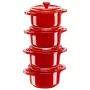 Staub Mini Cocotte Rund, 4 Stück - 200 ml, Rot