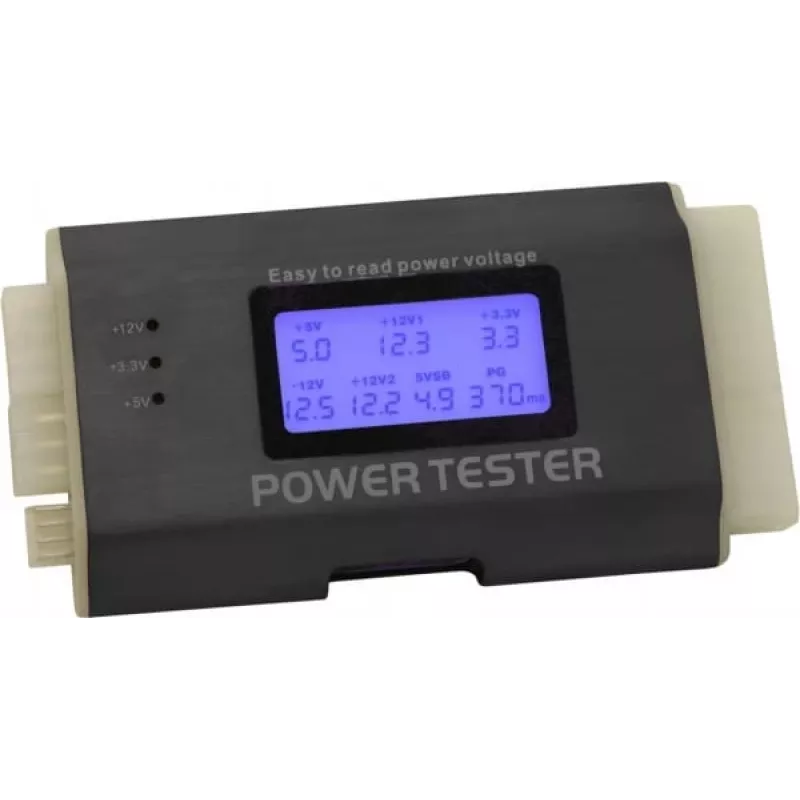 DeLOCK 18159 Netzteiltester III für ATX/BTX/ITX, Schwarz/Weiß