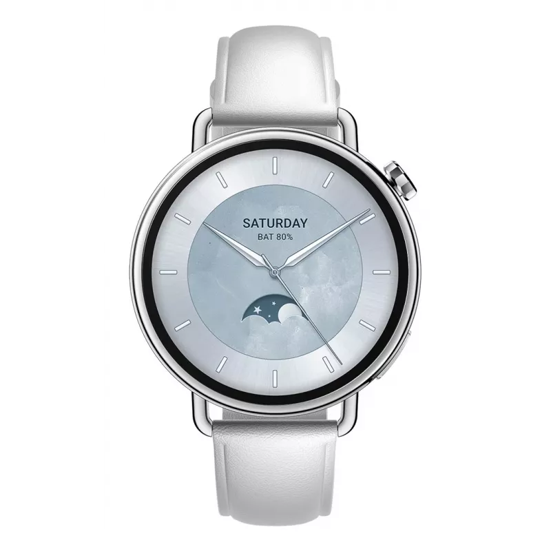 Xiaomi Watch S4 41 mm, Weiß, Lederarmband