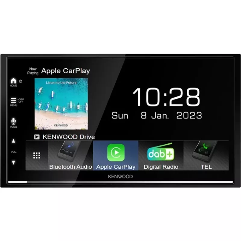 Kenwood DMX7722DABS 2-DIN-Auto-Multimedia-Receiver, 6,8-Zoll-Touchscreen, DAB+, kabelloses CarPlay und Android Auto, WLAN, Bluetooth, 4x50 W, schwarz