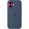 Apple MYY23ZM/A Silikon Case mit MagSafe für iPhone 16, Denimblau