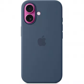 Apple MYY23ZM/A Silikon Case mit MagSafe für iPhone 16, Denimblau