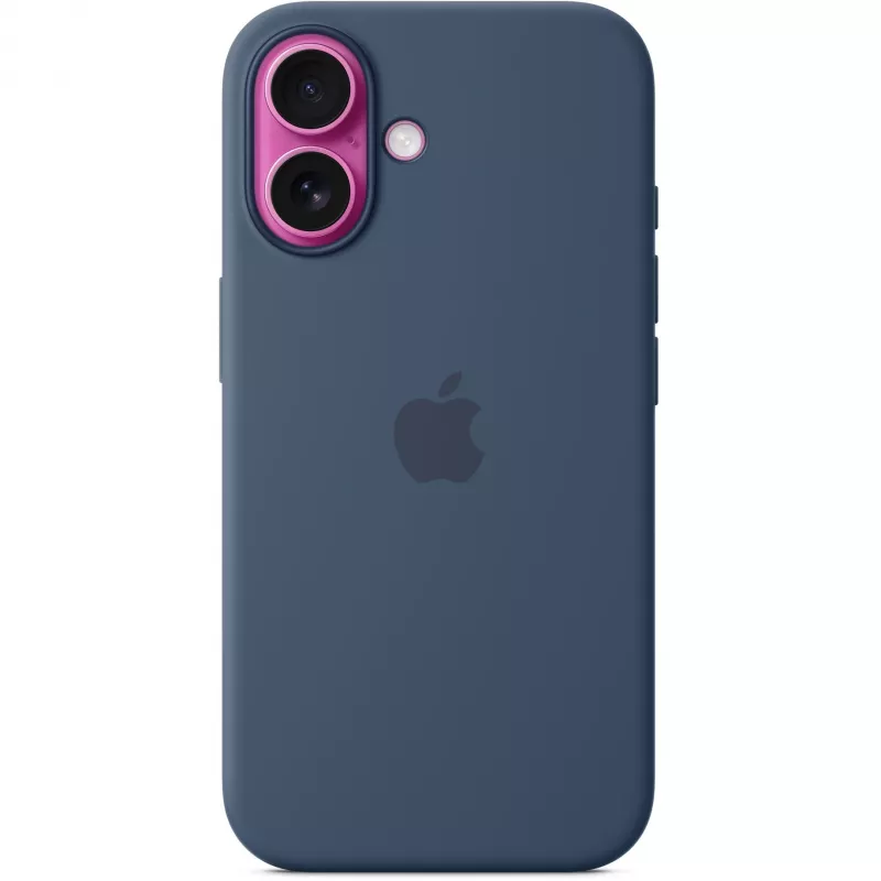 Apple MYY23ZM/A Silikon Case mit MagSafe für iPhone 16, Denimblau