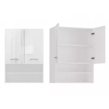 Topeshop POLA MINI DK Badezimmerschrank in Weiß Hochglanz Weiß