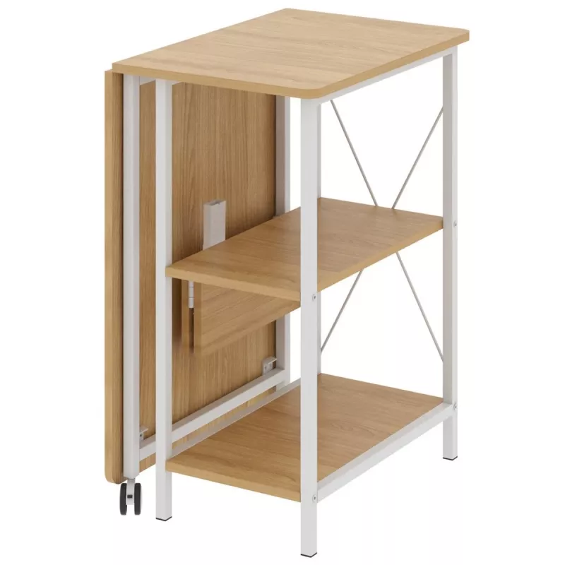 Maclean Loft-Klappschreibtisch, Maße: 107 x 45 x 75 cm, max. 150 kg, mit Arbeitsplatte, helles Buche-Dekor, MC-411 W