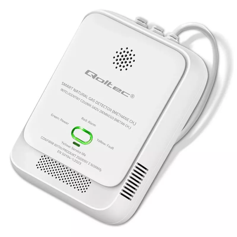 Gaslecksensor QOLTEC NG 85dB LE – Erdgas (CH4)-Detektor, akustischer Alarm 85 dB