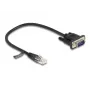Delock RS-232-Serienkabel, RJ45-Stecker auf D-Sub 9-Stecker, 30 cm, Schwarz