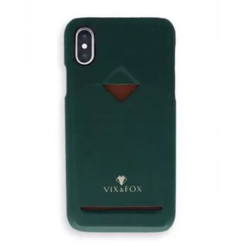 Handy-Kartenfach-Rückenschale VixFox für iPhone X / XS, forest Grün Schutzhülle mit Kartenfach