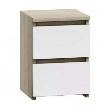Topeshop M2 SONOMA MIX nightstand/Nachttisch 2 Schublade(s) Eiche, weiß