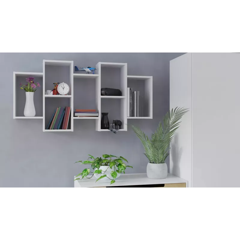 Schweberegal Top e Shop BILBAO 7.0 BI – wandmontierte Spanplatte, weiß