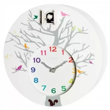 NeXtime Kuckucksuhr 2998wi Cuckoo Round, 30x10 cm, Wand, Weiß