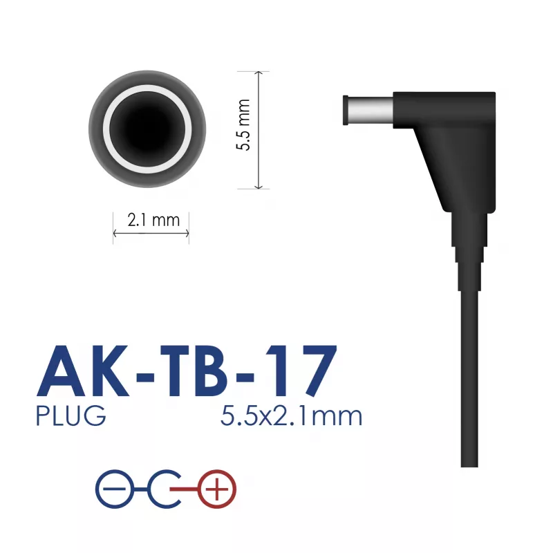 Akyga AK-TB-17 Universal-Netzteil, 12 V, 2 A, 24 W, 5,5 x 2,1 mm, 1,4 m