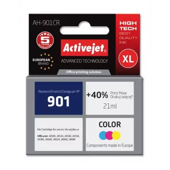 Activejet AH-901CR Tinte, Ersatz für HP 901 CC656AE, Premium, 21 ml, Farbe