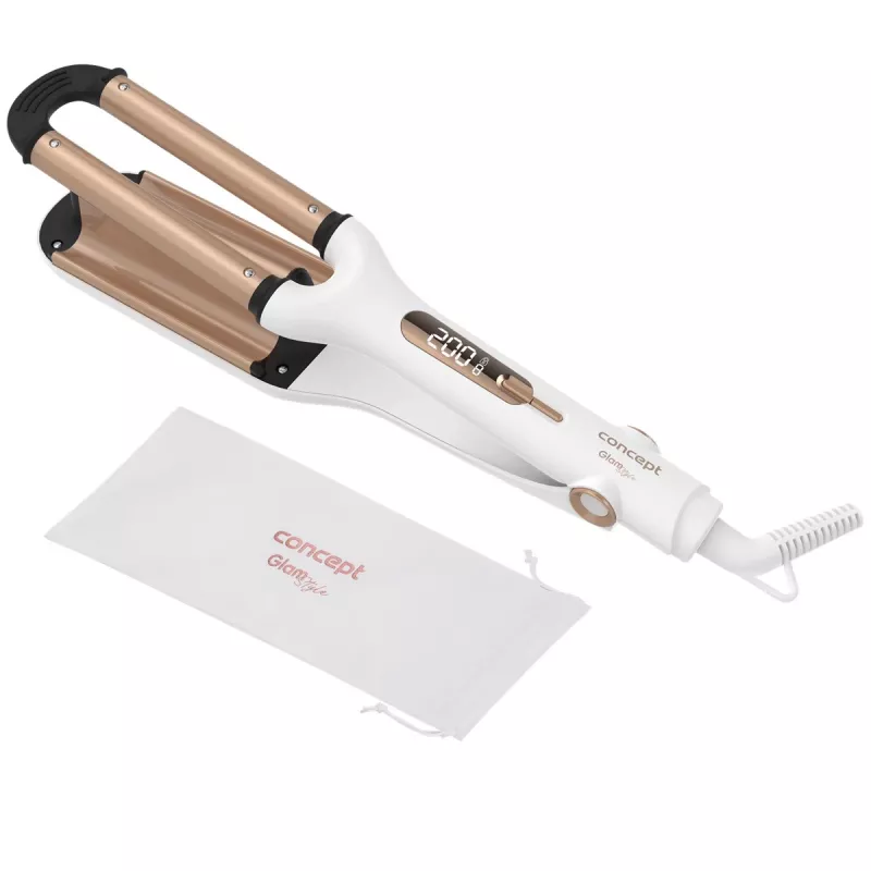 Concept GLAM Style KT2140 Haarwaver, 100 W, 9 Temperaturstufen, Keramikbeschichtung, 1,8 m Drehkabel, Roségold