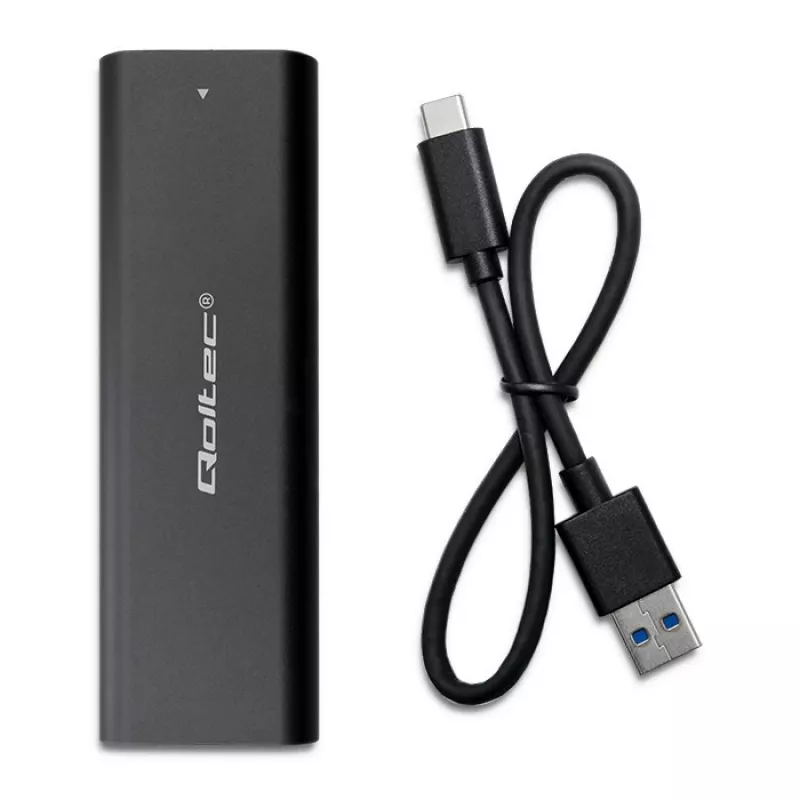 Qoltec 50312 M.2 NVMe SSD-Gehäuse, USB Type-C, schwarz