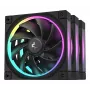 120-mm-PC-Lüfter DeepCool FL12 3-in-1, schwarz, 2150 U/min, Fluid-Dynamic-Lager, PWM, 32 dB, 3er-Pack