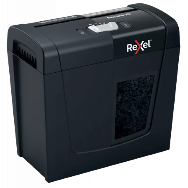 Rexel Secure X6 2020122EU Aktenvernichter mit Kreuzschnitt, P-4, 4x40 mm, 6 Blatt, 10 l Auffangbehälter, 70 dB, schwarz