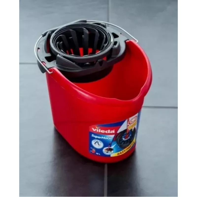 Vileda SuperMocio Torsion Power Eimer mit Presse, Rot
