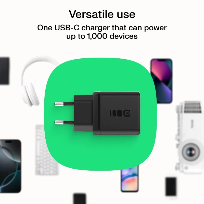 Netzteil Green Cell PowerSource Solo30 30W Schwarz — USB-C Einzelport-Ladegerät