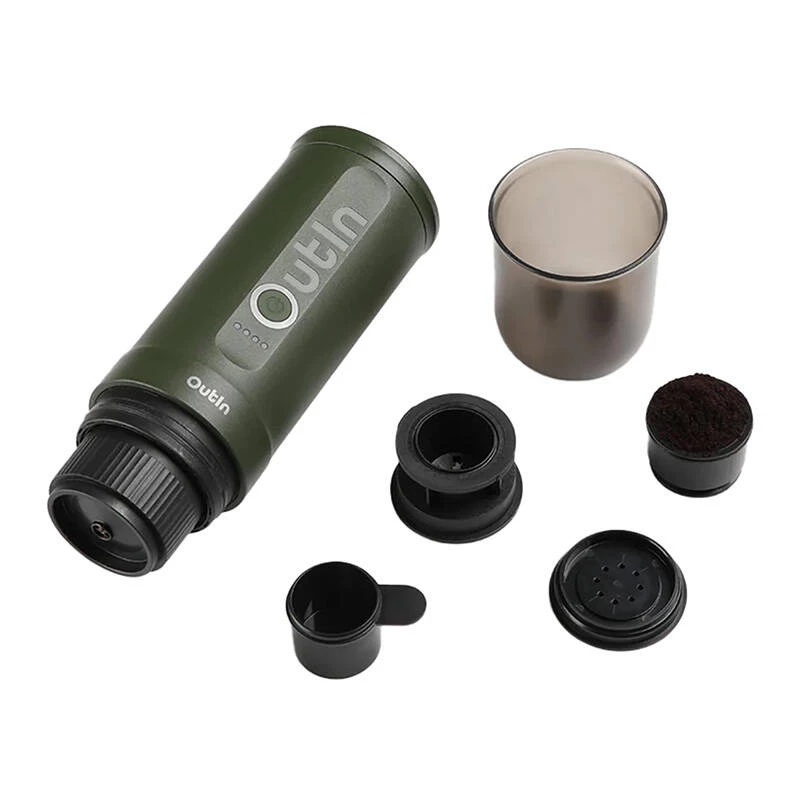 Outin Nano 7500mAh tragbarer Kaffeemaschinen-Set (Grün) + Schutzhülle