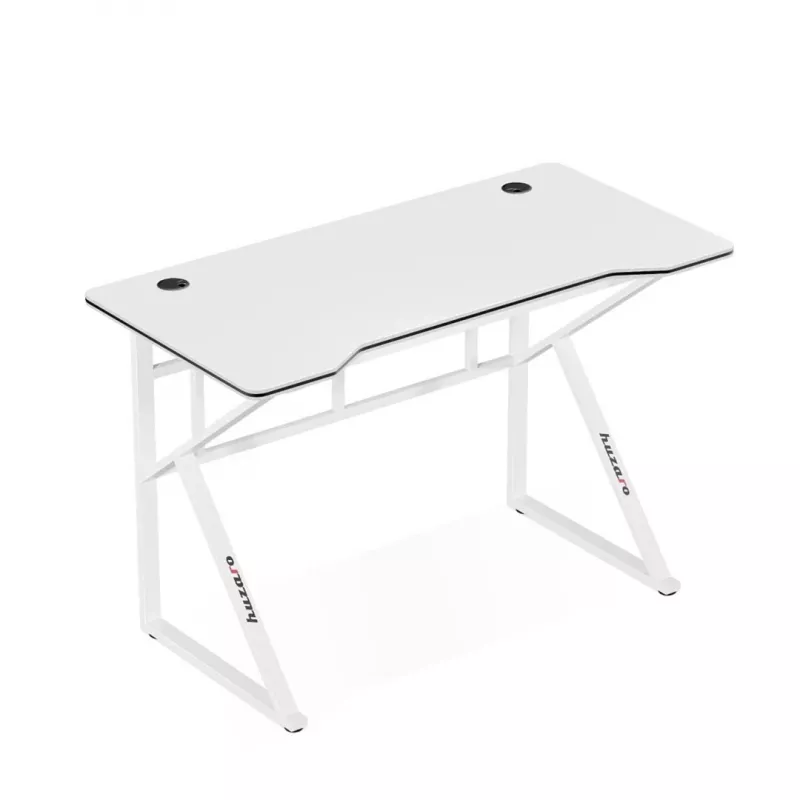 Gaming-Tisch huzaro Hero 1.6 Weiß — gerades MDF/Carbon-Tischplatte 1200×600 mm, Metallgestell, 750 mm Höhe