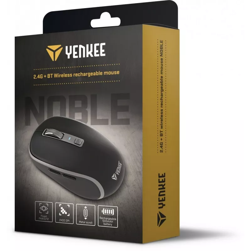 Dual WiFi+Bluetooth-Funkmaus, wiederaufladbarer Akku, 5 Tasten