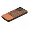 Schutzhülle Man and Wood für iPhone 12 / 12 Pro — braunes Karomuster mit schwarzem Rand