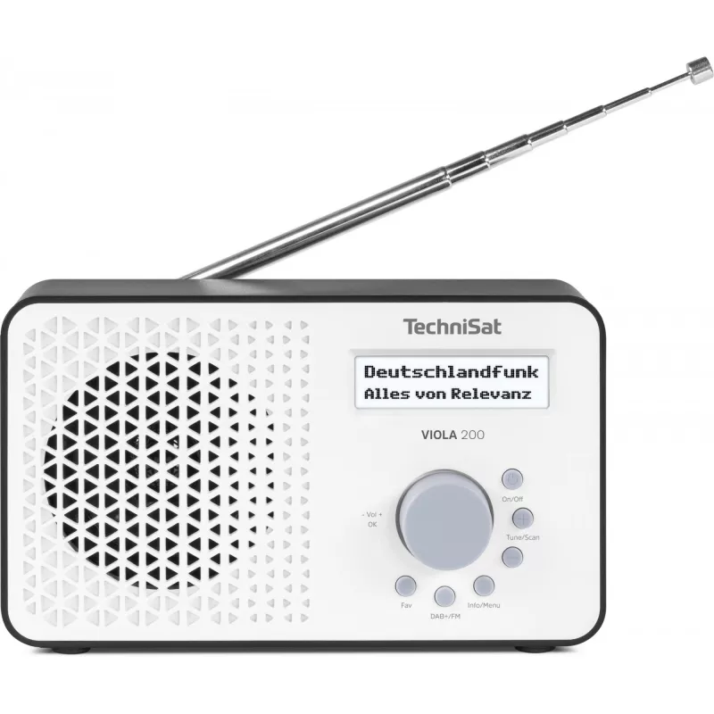 TechniSat VIOLA 200 DAB+ Digitalradiowecker, Weiß/Schwarz