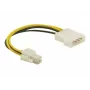 Delock 82391 Stromadapterkabel, 4-Pin ATX12V (P4) Stecker auf Molex 4-Pin Stecker, 0,15 m