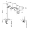 White Shark GMS-3204 Amenhotep I Monitor-Tischhalterung, 17-32 Zoll, VESA 75x75/100x100, bis 9 kg, grau