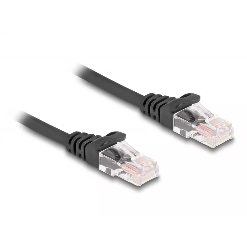 DeLOCK RJ45 Spiralkabel Stecker auf Stecker Cat.5e 3 m schwarz
